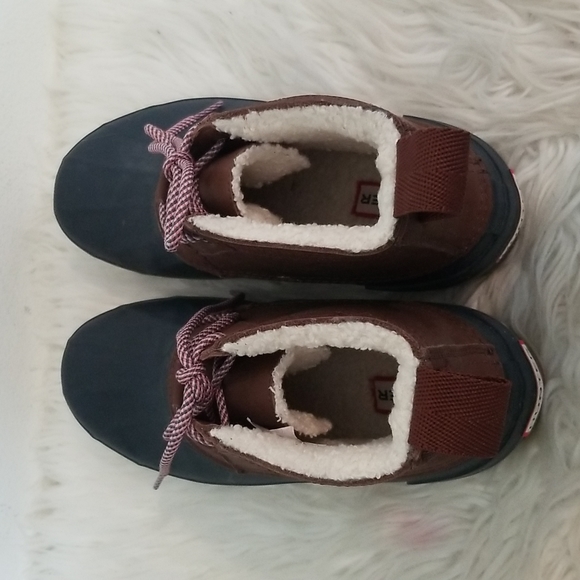 Hunter Navy Brown Duck Pac Short Boots/Booties Size US 8 EU 39 - Picture 8 of 11